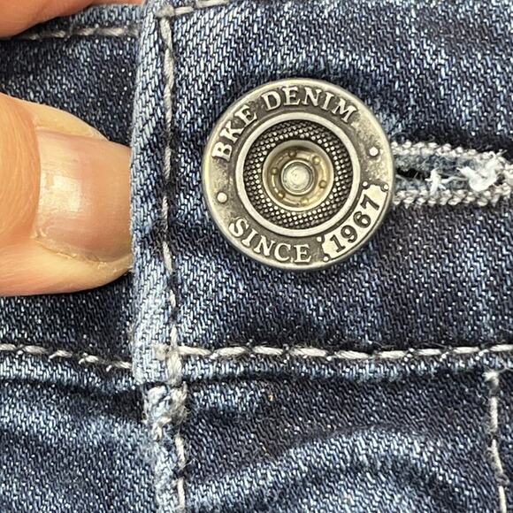 BKE Derek Jeans Mens Size 36X29 Blue Denim Relaxed Straight Stretch Whiskered - Picture 9 of 15